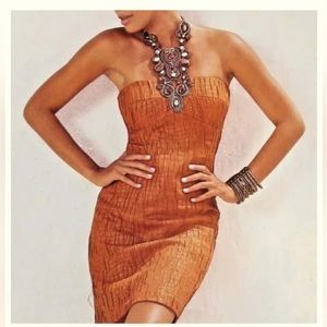 Boston proper Dress Size 6 worn once. Beautiful details. Copper Brown Gorgeous